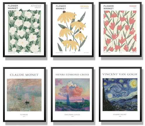 Winund Affischset 6 x 30 x 40 cm – moderna bohobilder i beige | snygga väggbilder för collage, sovrum eller kontor | premium dekorativa affischer utan ram, mångsidigt kombinerbar
