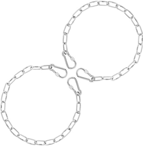 lasuroa Gate Chain Lock for Outdoor Fence, 20 Inch Stainless Steel Gate Link Chain Lock with Metal Buckles Chain Link Gate Latches for Pet Cages, Horse Goat Cow Dog Corral Supplies