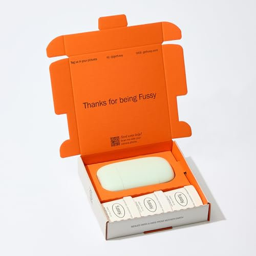 Fussy - Natural Refillable Deodorant - Aluminium Free - 24 Hour Protection - Lime Scent (3 x 40g) & Mint Green Case - Lime, Basil & Mandarin - Vegan & Cruelty Free - 100% Natural & Effective