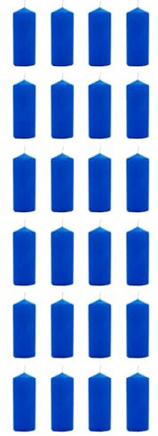 Tradineur - Lot de 24 bougies chauffe-plat parfumées en cire parfumée - Longue durée : 25 heures - Aromathérapie - Décoration d'intérieur - Bleu - Fraîcheur marine - 10,5 x 4,5 cm
