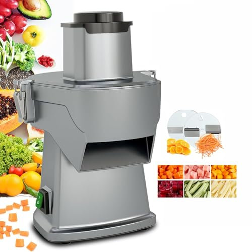 4 in 1 Electric Vegetable Chopper, Multifunctional Food Cutter＆Slicer, Mandoline Slicer & Cheese Grater, Multi French Fry Cutter & Veggie Slicer＆Dicer with Screwdriver