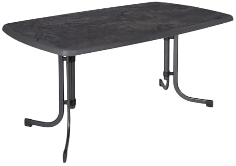 PATIO Gartentisch 150x90 cm rechteckig Dine & Relax Pizzara Outdoor Tisch Metall pulverbeschichtet Sevelit Tischplatte klappbar