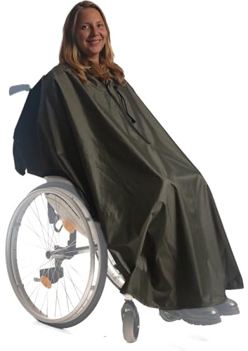 Belieff Regenponcho Rollstuhl Erwachsene – Robuste Qualität - Regenumhang Für Rollstuhl - Regenschutz Für Rollstuhlfahrer - Poncho - Grün