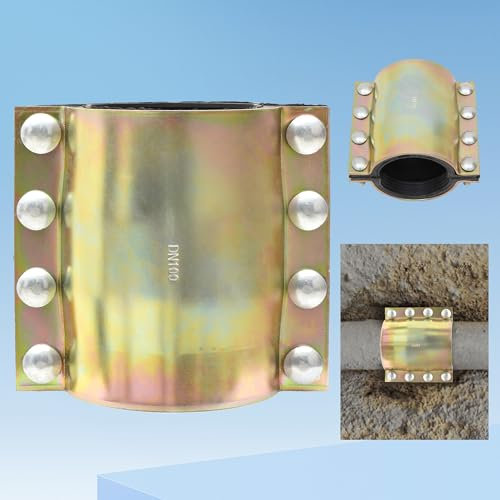 Nisorpa 4 Inch Water Pipe Repair Clamp Leak Sealer, Emergency Pipe Repair Kit, Plumbing for PE/PVC, Steel, Iron Pipes, Silver
