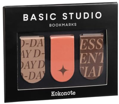 Kokonote Magnetiska bokmärken – 3-pack, grundläggande design, metall