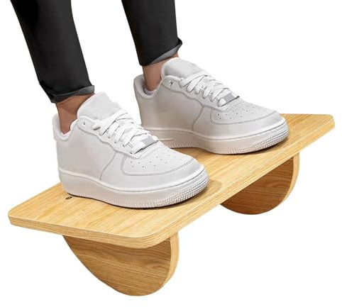 Tabouret de travail à bascule avec repose-pieds – Repose-pieds à hauteur réglable, repose-pieds confortable sous le bureau | Repose-pieds en bois confortable sous le bureau pour soulager la pression,