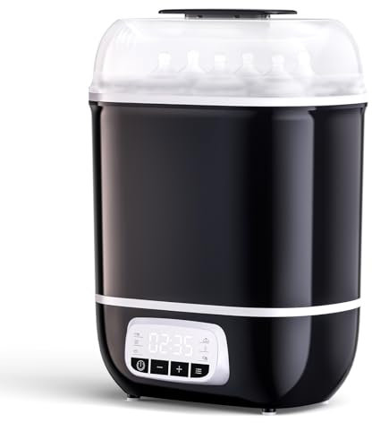 Baby Bottle Steriliser and Dryer Electric Steriliser for Baby Bottles with Digital LCD | 5-in-1 Steam Steriliser Auto Power-Off | Bottle Drying Warming Milk & Food