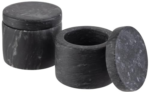 APS 15920 marmorburkar för kryddor, set om 2, marmor, Ø 6 cm, höjd 5 cm, kapacitet 40 ml