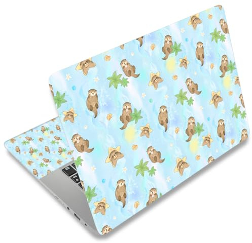 Mibbxea 15-15,6 Zoll Vinyl Laptop Skin Sticker, Wiederverwendbare Laptop Aufkleber für 13 13,3 14 15,4 Zoll Netbooks, Dekorative, Kratzfest, Wasserdicht, Staubdicht (088 Süße Otter)