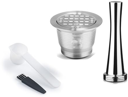 Stainless Steel Refillable Coffee Pods with Spoon Coffee Brewing Accessories Dishwasher Safe Reusable Espresso Pods