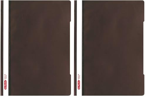 Herlitz Schnellhefter quality A4, Kunststoff, dunkelbraun, 10 Stück (Packung mit 2)