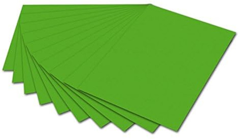 folia 6155 – Fotokartong gräsgrön, 50 x 70 cm, 300 g/kvm, 10 ark – för pyssel och kreativ utformning av kort, fönsterbilder och för scrapbooking