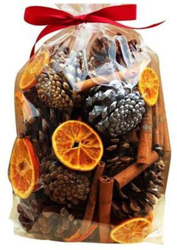 Christmas Fragrance Scented Pot Pourri Gift Bag (appx 500g): oranges, leaves, pine cones cinnamon sticks