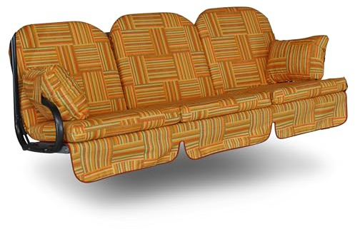 ANGERER Hollywoodschaukel Auflage Deluxe orange Gemustert | passend für viele 3-Sitzer Hollywoodschaukeln, Schaukelauflage Made in Germany
