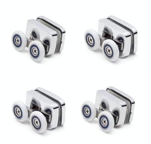 Shower Door Rollers Zinc Alloy x 4 /Enclosure Runners/Wheel Diameter 23mm Swivel Action Quadrant Shower Fit (2 x top and 2 x Bottom Rollers) F23