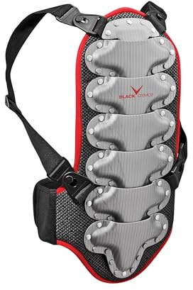 Black Crevice Protector Espalda Negro / Rojo / Plata M