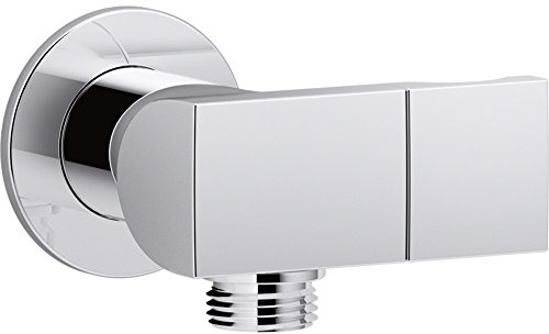 Kohler K-98354-CP Exhale Wall-Mount Supply Elbow with Check Valve & Handshower Bracket, Polished Chrome