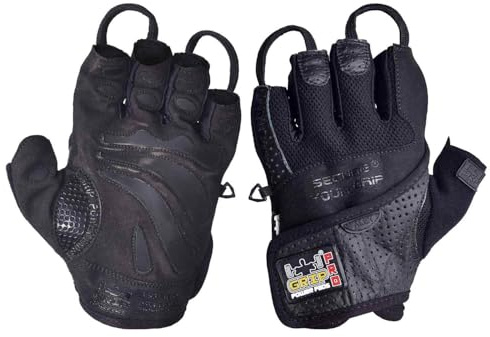 Gym Gloves Protect Your Hands & Improve Your Grip Weightlifting Grips (Black, Medium)