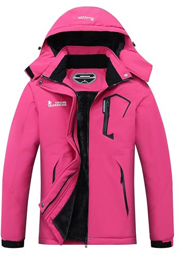 MOERDENG Women's Waterproof Ski Jacket Warm Winter Snow Coat Mountain Windbreaker Hooded Raincoat Jacket