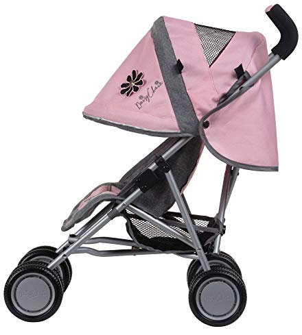 Daisy Chain Little Zipp-Puppenbuggy – Stoff in Classic Pink. Empfohlen für Kinder zwischen 18 Monate und 3 Jahren. (Classic PInk)