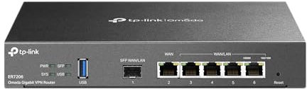 TP-Link Routeur VPN Filaire Multi-WAN Haute Performance | Capacité réseau Accrue | Pare-feu SPI | Omada SDN intégré | Équilibre de Charge | Protection Contre la Foudre | Protection à Vie limitée
