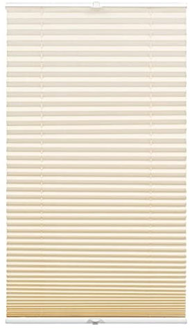 GARDINIA Plissee Concept Tageslicht, Blickdichtes Faltrollo, Alle Montage-Teile inklusive, EASYFIX Plissee verspannt mit Zwei Bedienschienen, Beige, 50 x 130 cm (BxH)