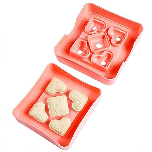 Bontannd Mini Sandwich Cutter and Sealer, Diy Pocket Sandwich Bread Crust Cutter for Lunch Bento Box Snacks Party Platters for Boys Girls