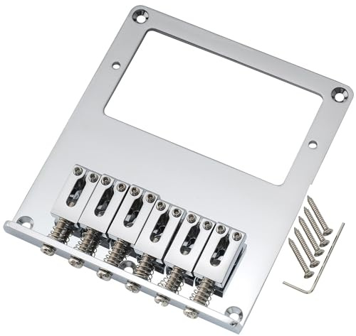 Musiclily Pro BT007 54mm Humbucker TL Steg Bridge 6-Saitenreiter Chrom | für Tele Style E-Gitarre