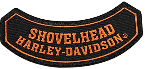 Harley-Davidson 5 in. Embroidered Shovelhead Rocker Emblem Sew-On Patch - Black