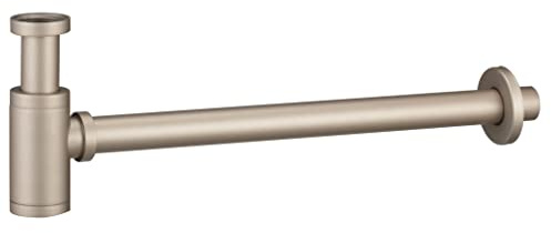 IMEX - Siphon pour lavabo ou bidet, Set de vidange - Piège avec ouverture de nettoyage + instructions d'installation - Siphon de conception, siphon de tuyauterie Champagne - SCL002/CHG