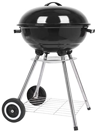 DXDRT Kettle Barbecue Charbon, Rond BBQ Mobile Barbecue Grill Portable de Jardin, Grill à Charbon de Bois avec Roues pour Jardin, Balcon, Voyage, Camping,57cm/22.5in