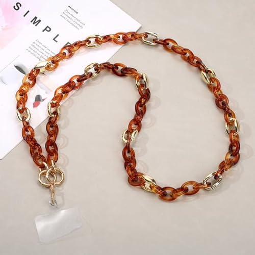 QIUMING 1 pièces Mode 120 cm téléphone Sangle Long Style Acrylique incliné Suspendu bandoulière téléphone chaîne Femmes Anti-Perte téléphone Portable Bijoux Accessoire