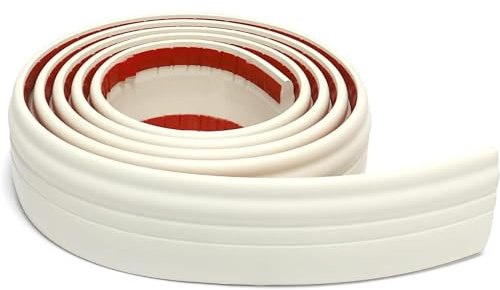 Flexible Baseboard Molding Trim, Peel and Stick Self-Adhesive Design Vinyl Wall Base, Wall Base | Caulk and Trim Strips for Floor, Chair Rail and More, 16.4 ft x 6 in
