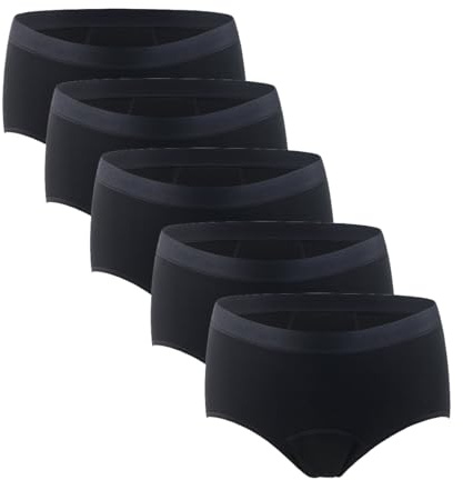 ACMEDE Biancheria intima da donna, 40 ml, forte assorbimento del flusso mestruale, slip postpartum, confezione da 5 pezzi, biancheria intima mestruale, forte sanguinamento, 50-135 kg, Confezione da 5
