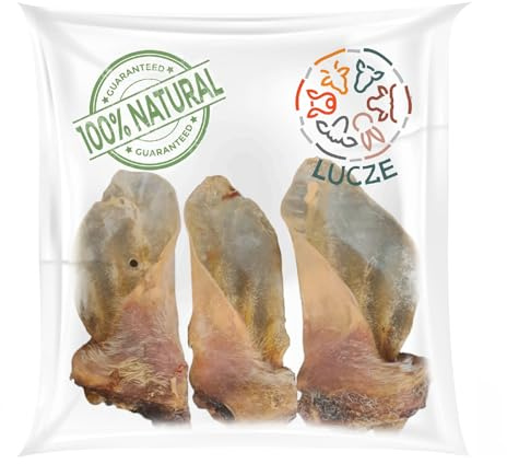 Oreilles de bœuf pour chiens XXL 15-22 cm avec petit coquillage 3 kg Produit à mâcher pour chien sans fourrure 100 % naturel Lucze