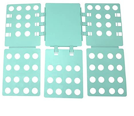 BORSAD Erwachsene Kinder Magische Kleidung Ordner T Shirts Pumper Organizer Falten Sparen Zeit Schnelle Kleidung Faltbrett Kleidung Halter (Farbe : Grün, Size : 56-68 cm)