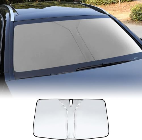 XINYUNBBG Sonnenschutz Auto Frontscheibe für Jeep Grand Cherokee WK2 2011 2012 2013 2014 2015 2016 2017 2018, Faltbarer UV Schutz Pkw Sonnenschutz Frontscheibe Innen Zubehör,White