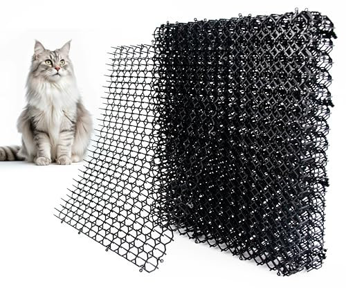 HakyPaky 16 x 13 Inch Cat Scat Mat with Spikes, Scat Mat for Cats Cat Deterrent Mat Digging Stopper Repellent Spike Mat(10 Pack)