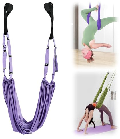 Aerial Yoga Seil, 2024 Neu Aerial Yoga Hängematte, Yogagurt Beinstretcher Stretching Band Dehnungsband, Yoga Hängematte für Yoga Ballett Pilates Gymnastik Flexibilität Training, Yoga Zubehör