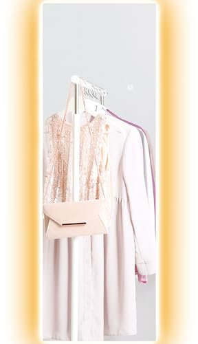 HOMCOM Espejo de Cuerpo Entero 40 x 120 cm Espejo de pie con luz LED, Espejo de Pared con Control táctil, Espejo de pie sin Marco, para Dormitorio, salón