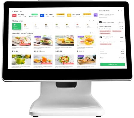 Écran de caisse enregistreuse commerciale 15,6 pouces, écran de caisse enregistreuse POS pour petites entreprises, SSD 64 Go N2930 DDR3 4 Go, pour le commerce de détail du restaurant