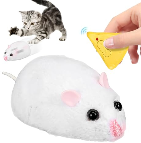 Jouet d'intérieur pour Chat avec télécommande, Motif Souris, Jouet de Chasse réaliste pour Appartement, Balcon et Jardin