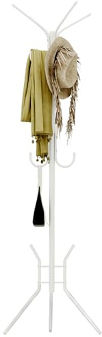 Youyijia Loft Garderobenständer aus Metall Moderner Jackenständer in Baumform für Flur Schlafzimmer Büro 182 cm Hoch Stabil Matt (Weiß 182CM)