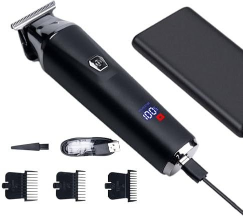 Juego De Cortapelos | Cortabarbas Con Pantalla Digital | Afeitadora Sin Cables, Kit De Corte Para Afeitado De Cabeza Y Estilo De Barba