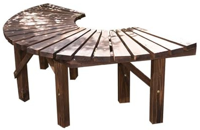 BZJPRFC Banco De Árbol Semicircular, Silla Curva De Madera Maciza, Asiento Decorativo For Muebles De Exterior, Forma Extensible, Fácil De Instalar, For Patio Trasero