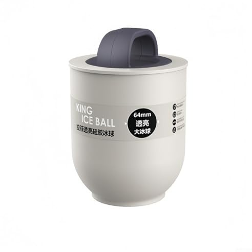 LVYXON Sfere di ghiaccio in silicone, grandi, 64 mm, trasparenti, a lenta fusione, a rilascio facile, flessibile, bianco, 10,8 x 10,8 x 15 cm, per casa, bar, cocktail, whisky, feste