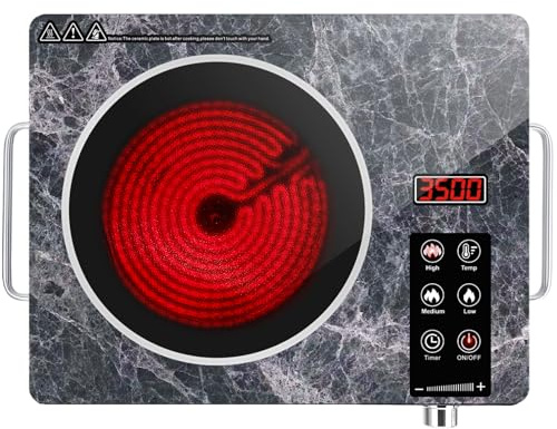 Alemania 3500W Ceramic Electric Hob, Portable Camping Stove, Plug In Hob