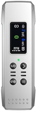 Detector de Gases, Detector de monóxido Carbono portátil 3 en 1, Recargable, con Sensor Temperatura y Humedad, Pantalla LCD, for Viajes autocaravanas Casas rodantes,para el hogar(White)