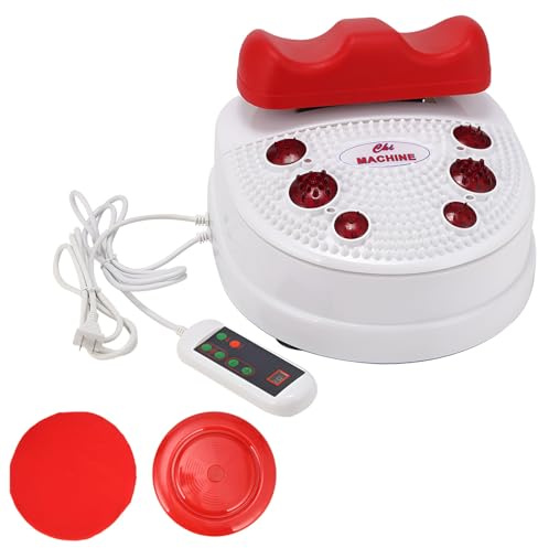 Fitness Blood Chi Machine, Swing Foot Massager with Wire Control, Passive Aerobic Exerciser for Vitality Swing Shaking Exercise, Foot Massager Machine with Comfortable Padded Ankle Cradle Red