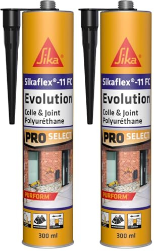 SIKA - Mastic-Colle - Sikaflex-11 FC Evolution Purform, Noir - Colle et Mastic polyuréthane PU - Multi-usages - Haute performance 2 en 1 pour collage puissant et joint élastique - Int/Ext - 300ml